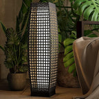 Grand patio Outdoor Floor Lamp Solar Powered Lantern Water-Resistant Wicker by GrandPatio