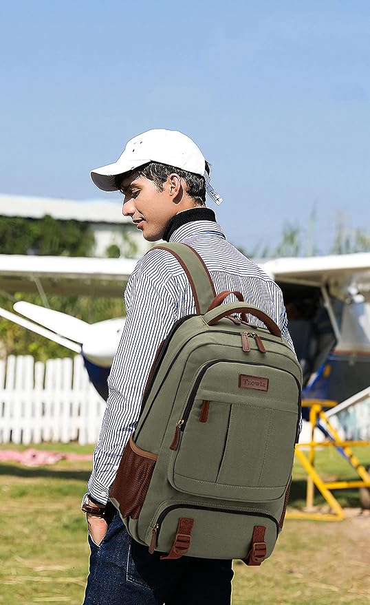 Tzowla Canvas Laptop Backpack, Bag - Image 2