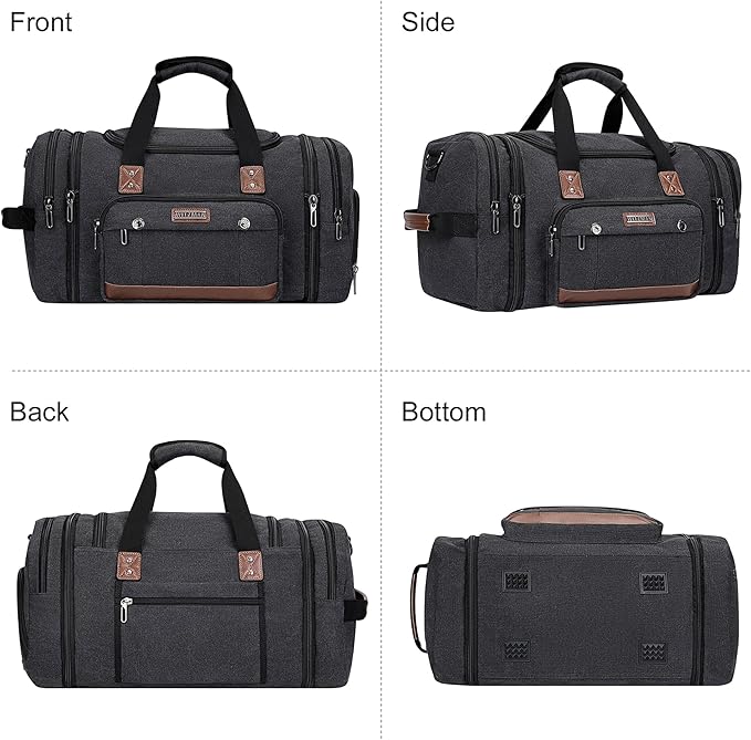 WITZMAN Mens Duffle Bags for Traveling Canvas Weekender Travel Bag Expandable - Image 9