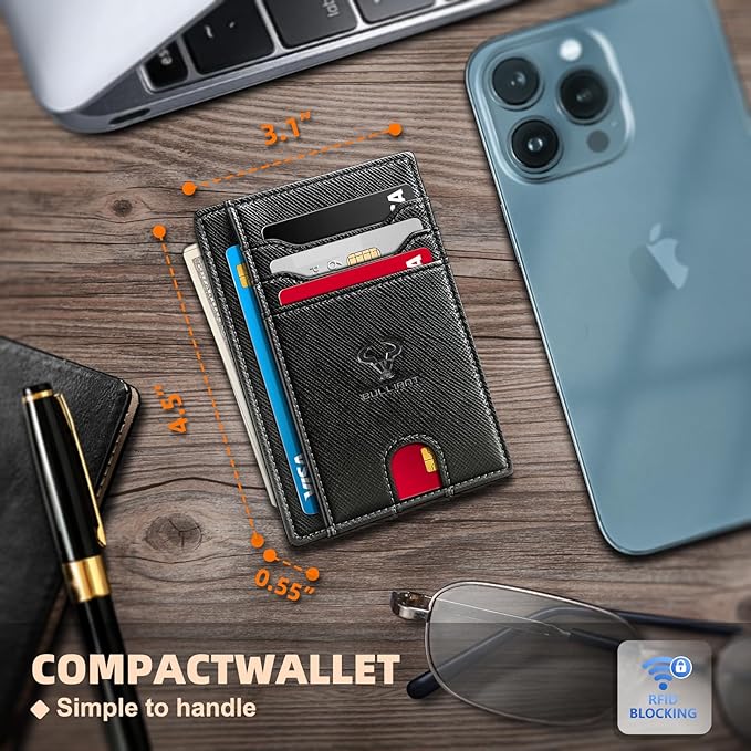BULLIANT Slim Wallet, Skinny Minimal Thin Front Pocket Wallet Card Holder - Image 5