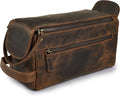 LEATHER VILLAGE Premium Leather Travel Toiletry Bag by LeatherVillage