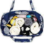 LEDAOU Large Beach Tote Bag Women Waterproof Sandproof Zipper Beach Tote Bag - Image 9