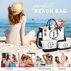 Personalized Christmas Gifts for Women, Initial Canvas Tote Bag & Makeup Bag - Image 4