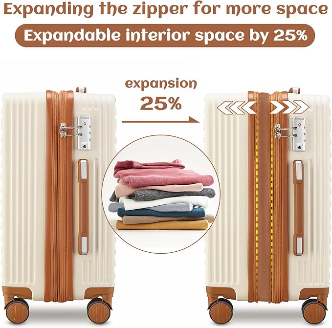 imiomo Luggage Sets 3 Piece, Expandable Hardside Suitcase Set - Image 2