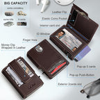 Men Wallet, with Money Clip Coins Pocket ID Window, Slim Front Pocket RFID - Image 2
