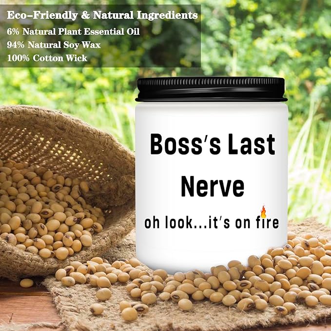 Boss Gifts,Boss Lady Gifts for Women, Men, Funny Anniversary Christmas Birthday Best Gift for Him, Her - Lavender Scented Candles
