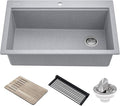 KRAUS Bellucci Workstation 33 in. Drop In Single Bowl Granite Kitchen Sink in by KRAUS