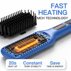 Ceramic Ionic Hair Straightener Brush (Gentian Blue)