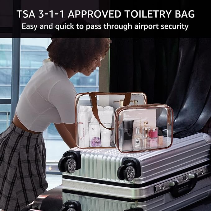 5Pcs Crystal Clear PVC Travel Toiletry Bag Kit - Image 6