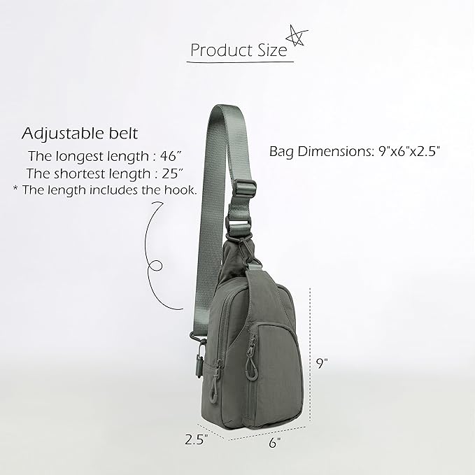 ODODOS Daily Sling Bag with Adjustable Straps Crossbody Chest Bag Lightweight - Image 6