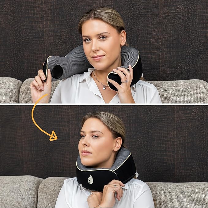 Travel Pillow - Airplane Neck Pillow - 100% Pure Memory Foam Flight Pillow - Image 10