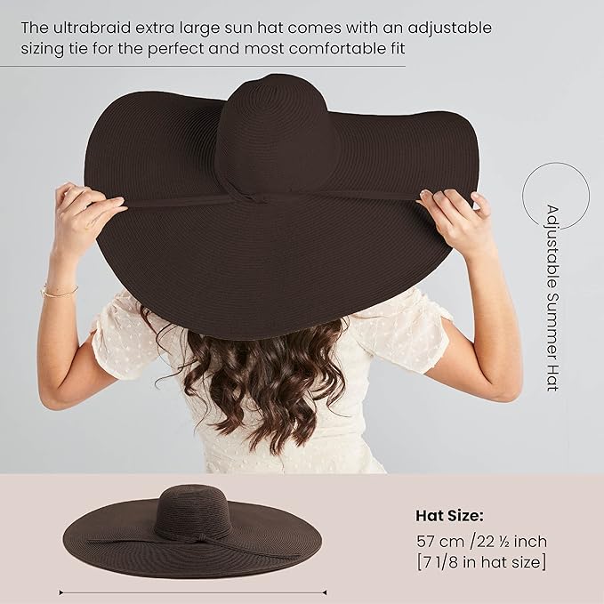 San Diego Hat Company Women's Ultrabraid X-Large Brim Hat, Adjustable Sun Hat - Image 6