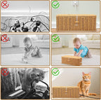 2PCS Cable Management Box, Handmade Rattan Cable Organizer, Open Slots Cords - Image 7