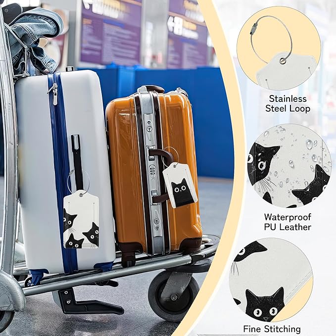 Black Cat Luggage Tag for Suitcase, Design - Image 5