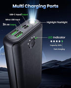 Portable Charger Power Bank 40000mah, USB C Fast Charging 22.5W External - Image 4
