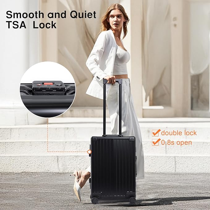 All Aluminum Carry On Luggage 22x14x9 Airline Approved，Hard Shell Carry On - Image 2