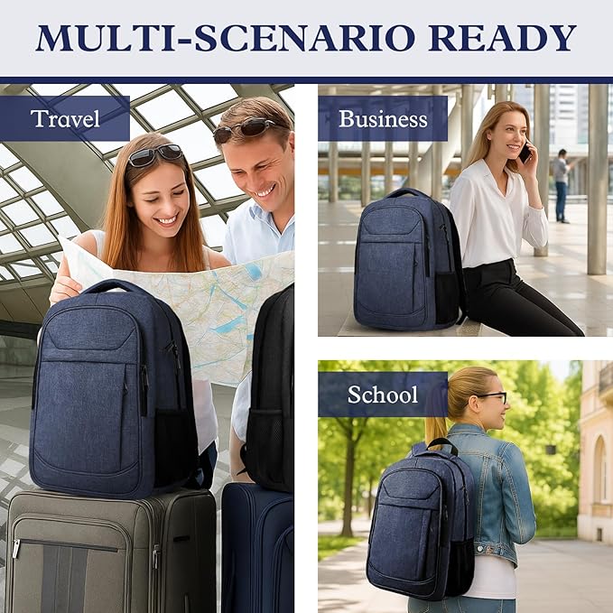Travel Laptop Backpack, Travel Backpack, Lightweight Business Anti Theft Slim - Image 6