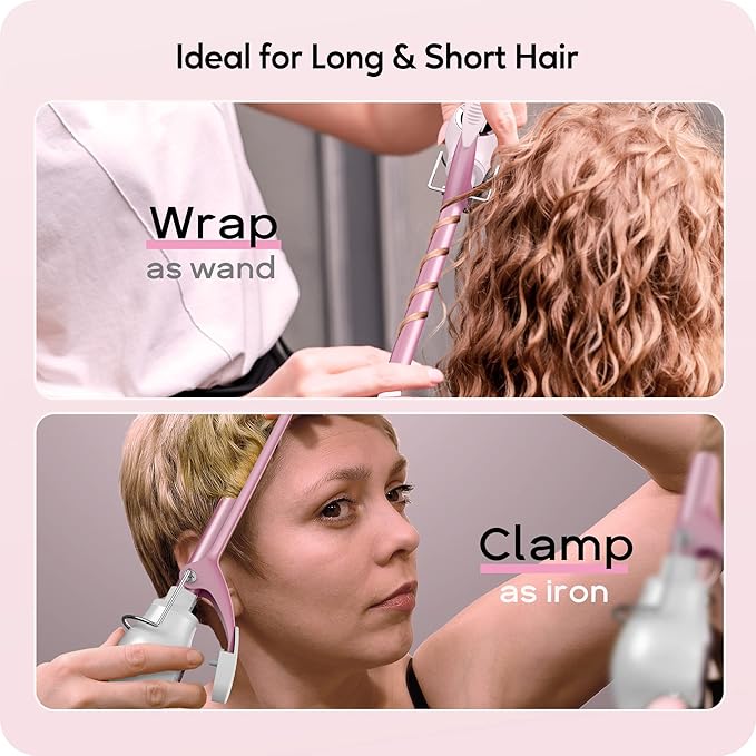 1/2 Inch Curling Iron Wand Ceramic, Small Barrel Curling Iron for Tight Curls, Half Inch Tiny Curling Wand for Short & Long Hair, Heat Up Fast, Digital Temp Control