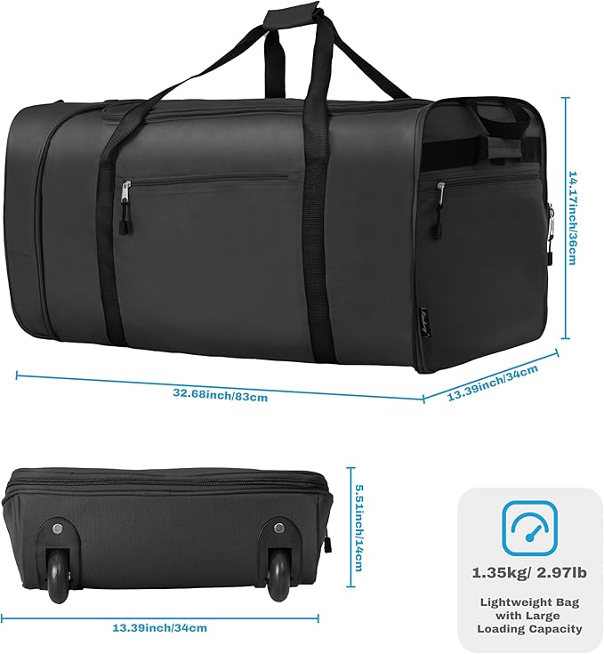Finnhomy 100L Foldable Rolling Duffel Bag - Image 2