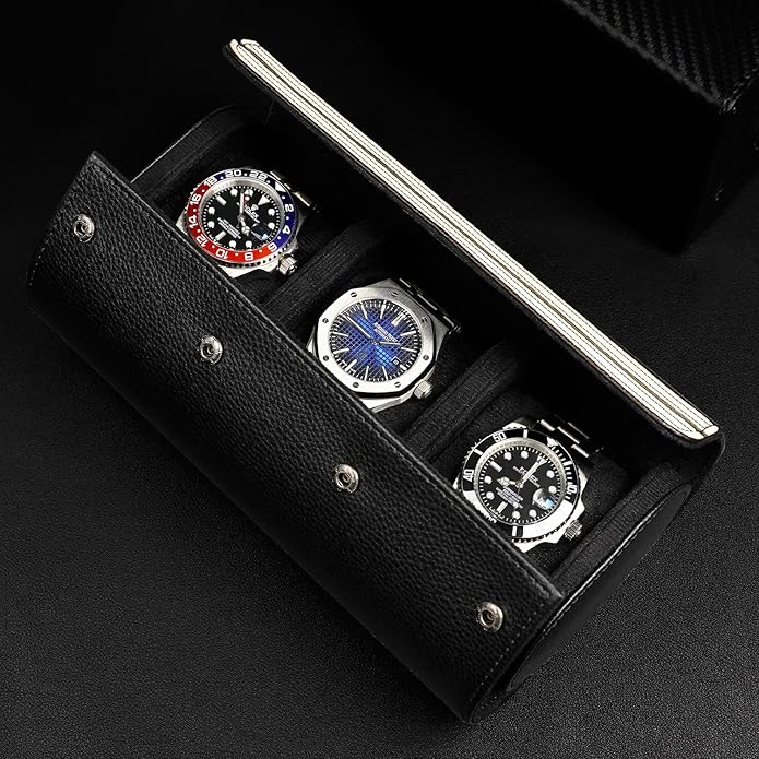 MOZSLY Watch Roll Travel Case 3 Slots Portable Box - Image 7