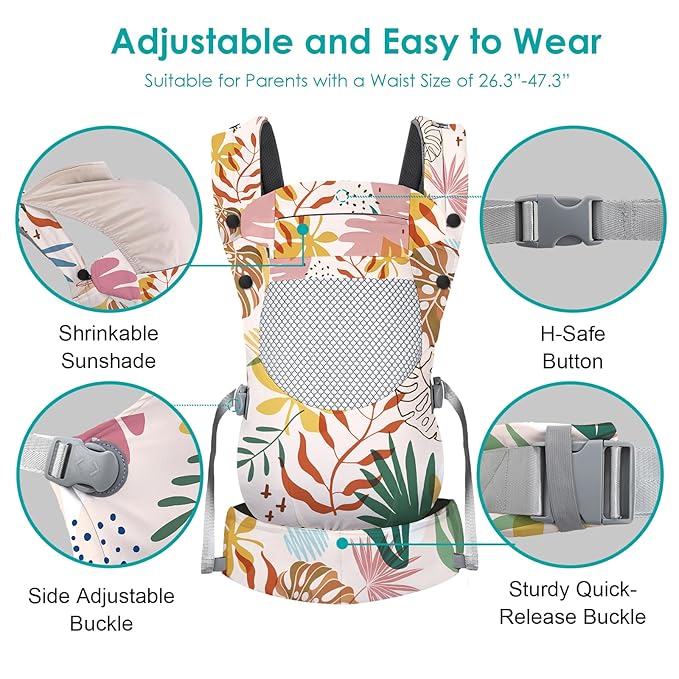 Newborn Baby Front Carrier Backpack, Toddler Baby Body Carrier, 7-66 Lbs - Image 4