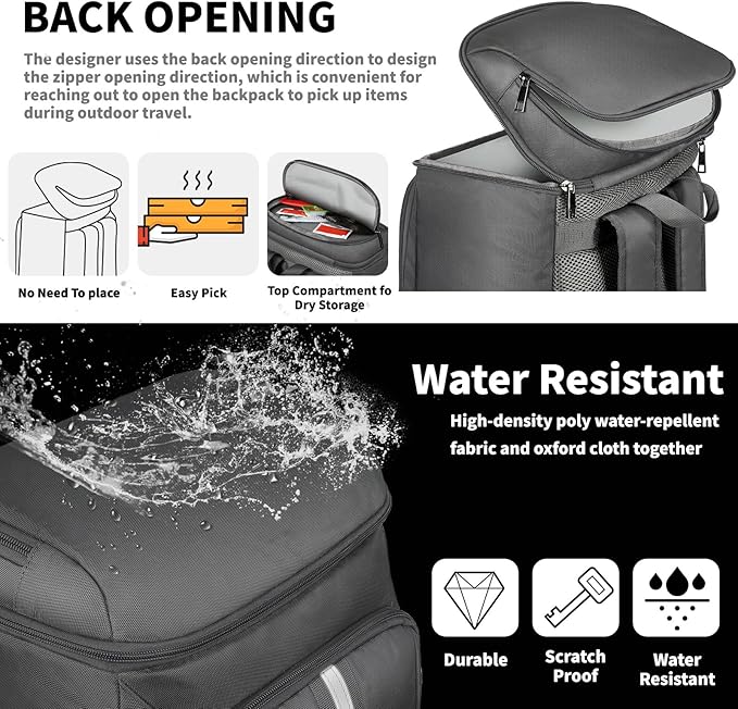 Backpack Cooler Insulated Leak Proof 35 Cans, 2 Insulated Compartments Thermal - Image 4