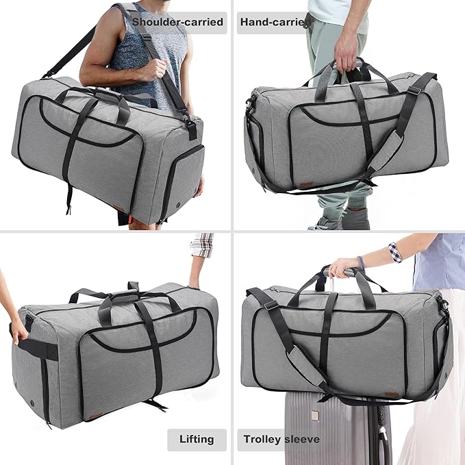 80L Duffle Bag for Travel, Large Foldable Waterproof Travel Duffel Bags - Image 5