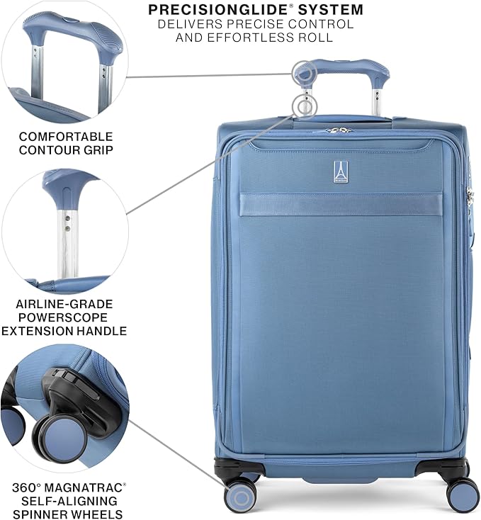 Travelpro VersaPack+ Lightweight Softside Expandable Checked Luggage, 8 Spinner - Image 5