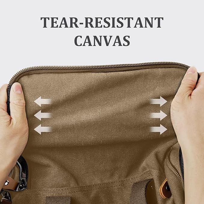 Gonex Canvas Duffle Bag for Travel 60L Duffel Overnight Weekend Bag - Image 2
