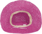 Womens Wide Brim Straw Sun Hat Foldable Floppy Crochet Beach Hat - Image 5