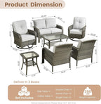 HOOOWOOO Patio Furniture Set, 7 Pieces Outdoor Conversation Set, All Weather - Image 7