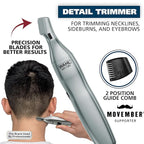 Wahl Men’s Nose Hair Trimmer, for Eyebrows, Neckline, Nose & Ear Hair, Precision Detail Trimming with Interchangeable Heads, Battery Included - Model 5545-400