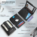 Airtag Wallet for Men, with Money Clip 10 Cards Metal Case Smart Slim Pop Up - Image 2
