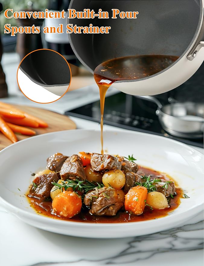 ChefRobot Nonstick Ceramic Cookware Set Healthy Pots And Pans Set Induction - Image 6