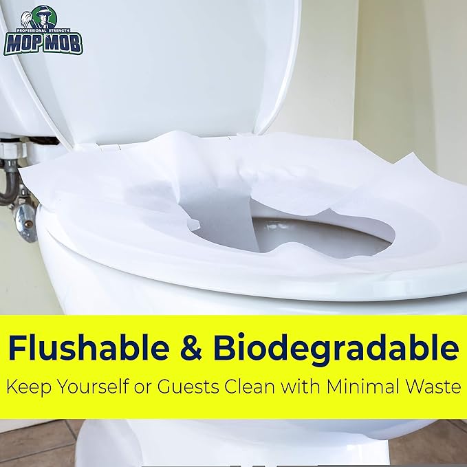 Biodegradable Half-Fold Toilet Seat Covers 500 Pk. Self-Flushing, Disposable - Image 4