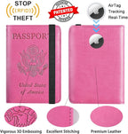 Airtag Passport Holder Cover Wallet Travel Essentials RFID Blocking Leather - Image 2