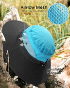 FURTALK Womens Sun Hat with Ponytail Hole Beach Hiking Summer Wide Brim UPF 80+ - Image 5