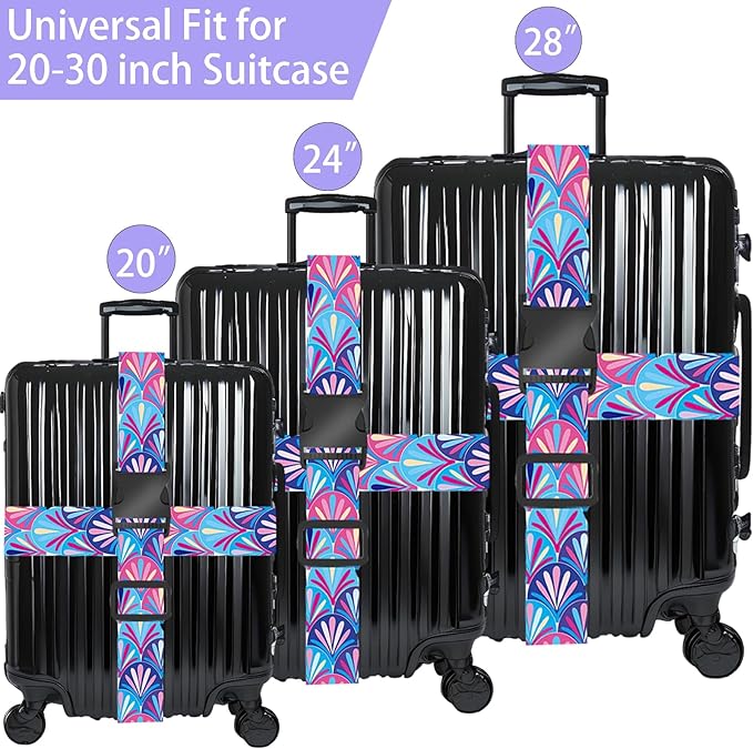 Plumes Luggage Straps for Suitcases, Adjustable Luggage Travel Belts to Keep - Image 3
