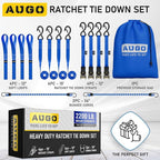 AUGO Ratchet Straps Heavy Duty 4 Pack -15 FT - 2200 LB Break Strength – - Cargo - Image 5