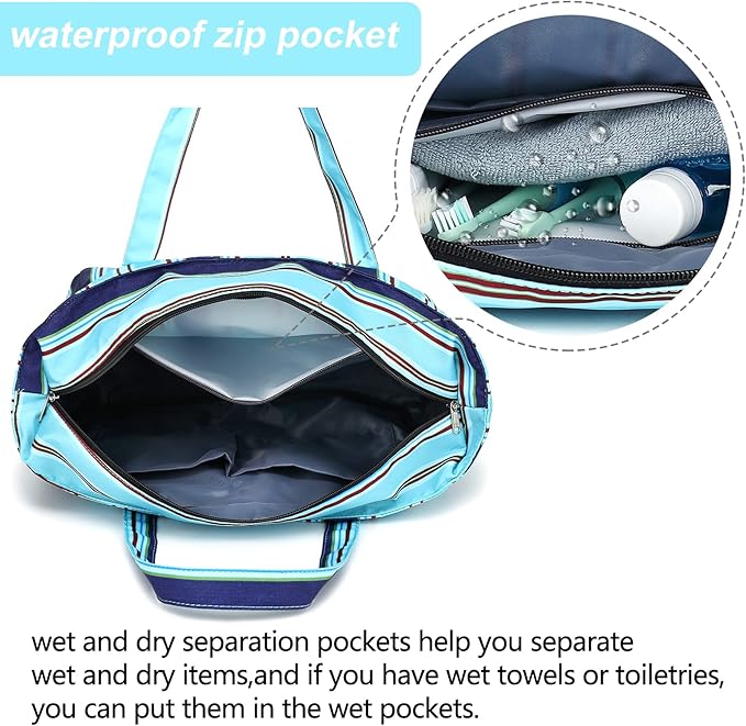LEDAOU Beach Bag Waterproof Sandproof Women Tote Bag Pool Bag - Image 3