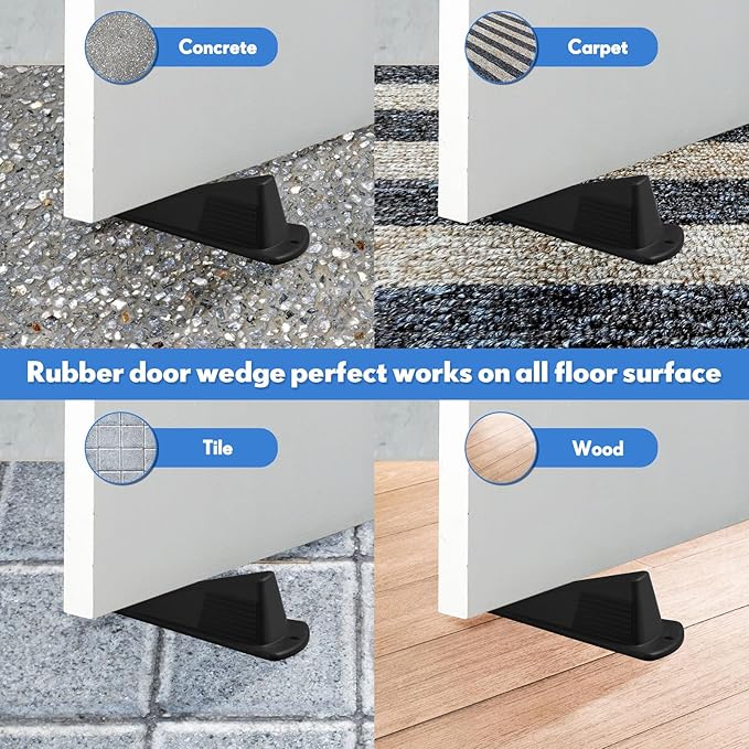 Frienda 2 Pcs Jumbo Door Stoppers Heavy Duty Door Stopper Tall up to 2inch Tall - Image 5