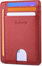 Buffway Slim Minimalist Front Pocket RFID Blocking Leather Wallets by Buffway