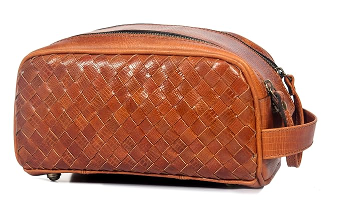 10" Premium Leather Toiletry Travel Pouch by AARONLEATHERGOODS%C2%AE