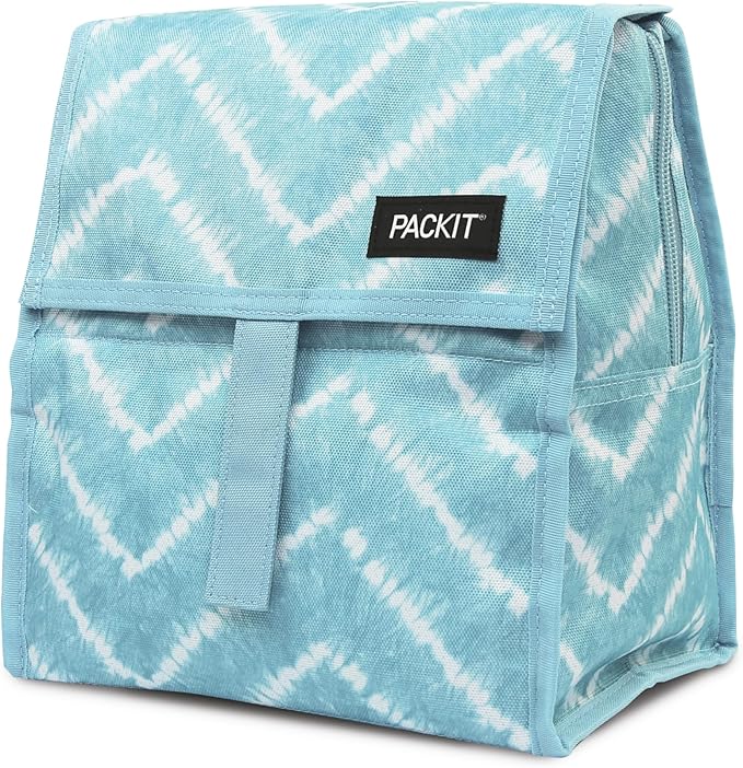 Freezable Lunch Bag, Aqua Tie Dye - Image 2
