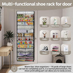 12 Pocket Over the Door Shoe Organizer, Reusable Breathable Large Mesh Bag - Image 6