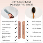 Kitsch Hair Brush Detangler – Flexi Flow Hair Brush for Women, Men & Kids | Detangling Brushes for Curly Hair with Bendable Frame, Bounce Curl Defining Brush for Wet or Dry Strands - Haze Blue