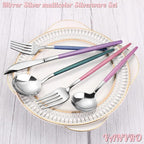 Mirror Silver multicolor Silverware Set, 20-Piece Stainless Steel Flatware Set - Image 3