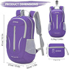 ZOMAKE Ultra Lightweight Packable Backpack 25L, Foldable Hiking Backpacks Water - Image 2