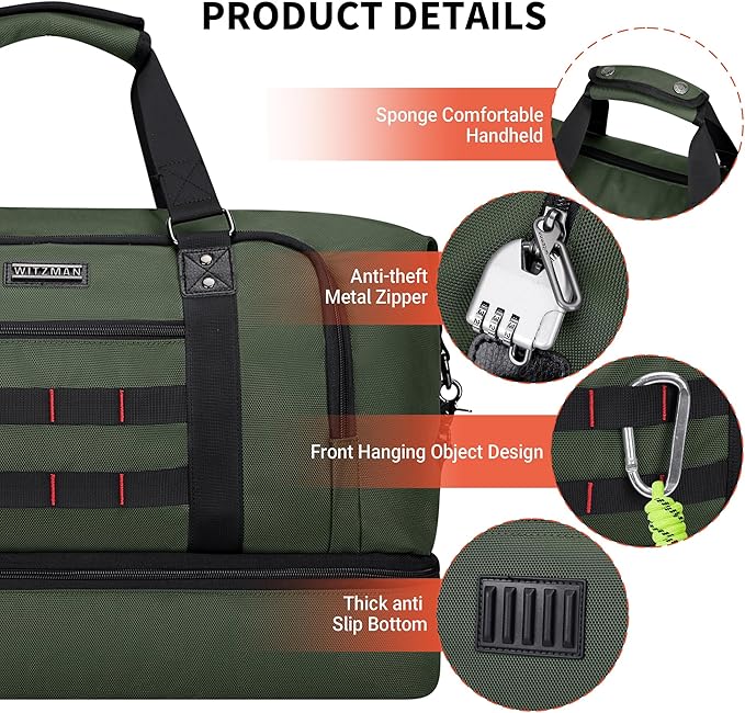 WITZMAN Travel Duffle Bags for Men Weekender Bags - Image 7