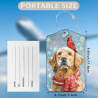 Christmas Dog and Red Cardinal Bird Set of 2 Luggage Tags - Image 2